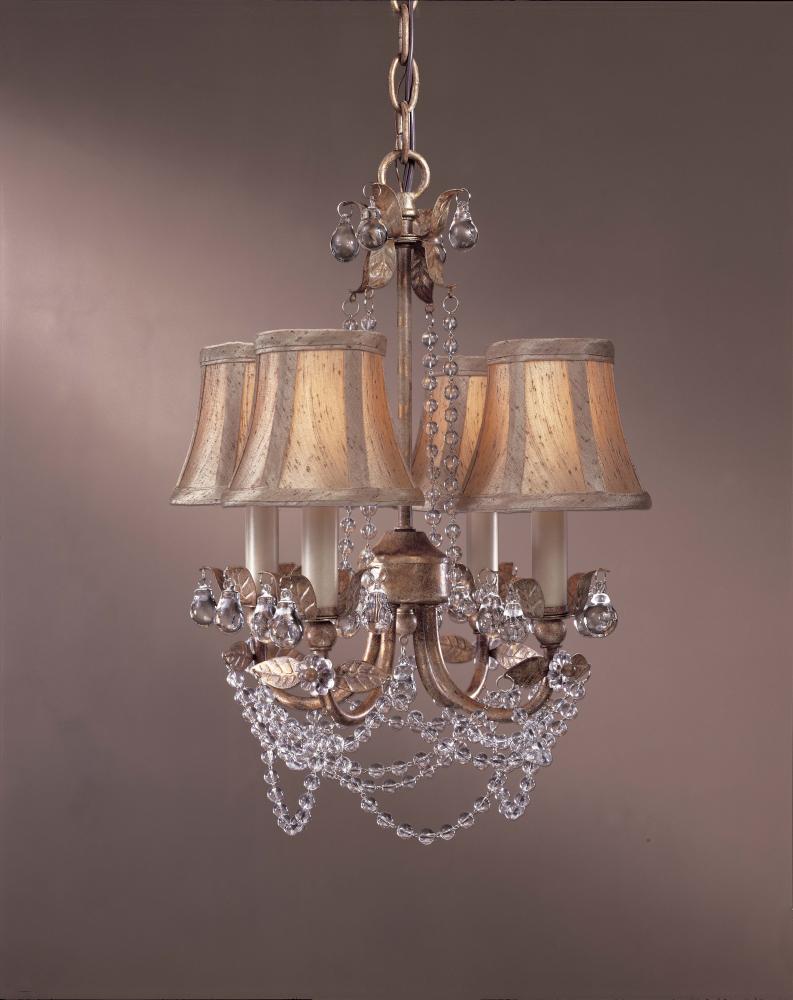 Four Light Gold Up Mini Chandelier