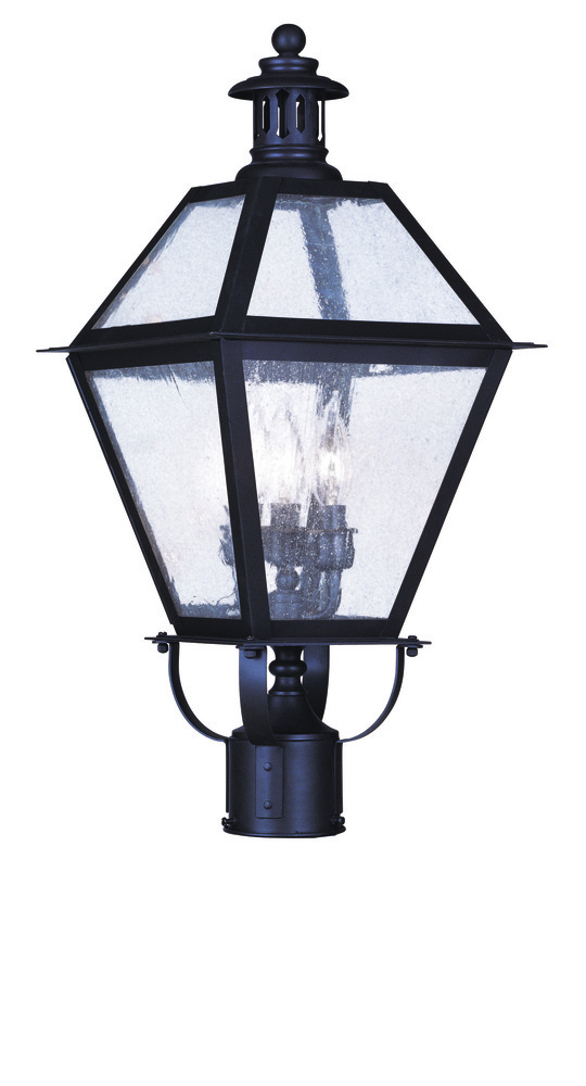 3 Light Bronze Outdoor Post Lantern