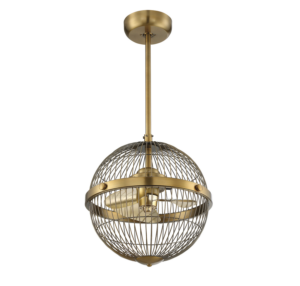 Arena Warm Brass Pendant Fan D'Lier