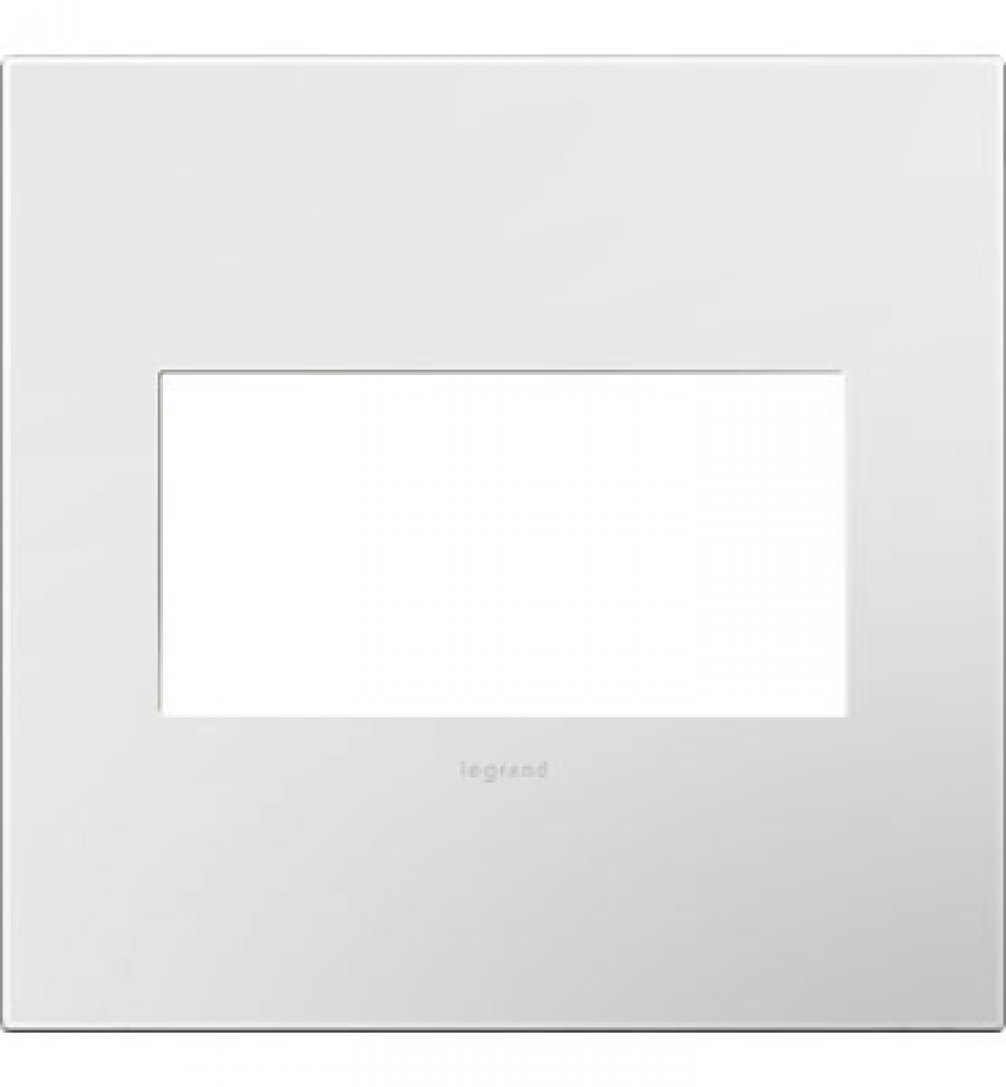 adorne? Gloss White-on-White Two-Gang Screwless Wall Plate with Microban?