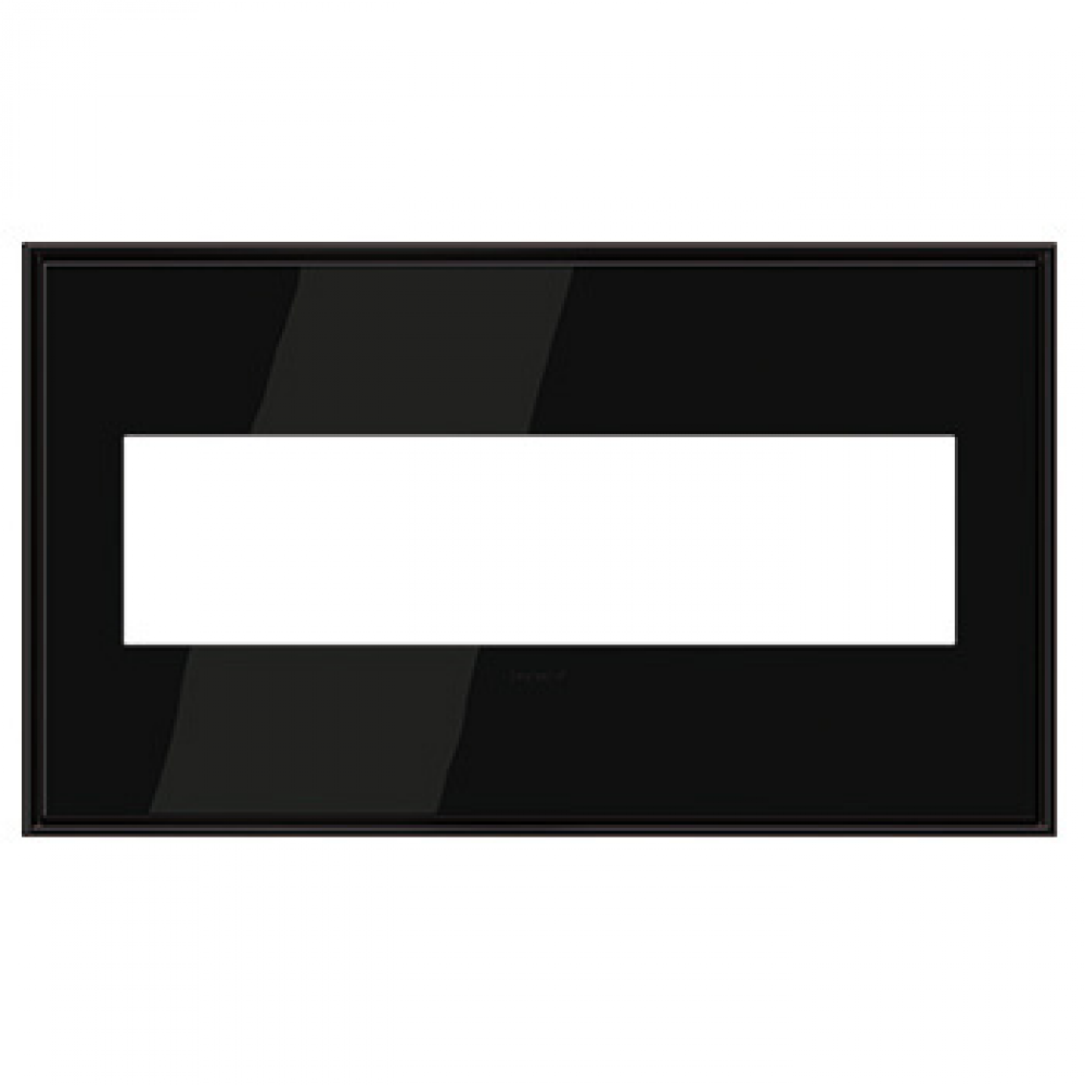 adorne Black Nickel Four-Gang Screwless Wall Plate