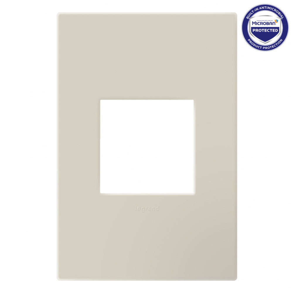 adorne Oatmeal One-Gang-Plus Screwless Wall Plate with Microban