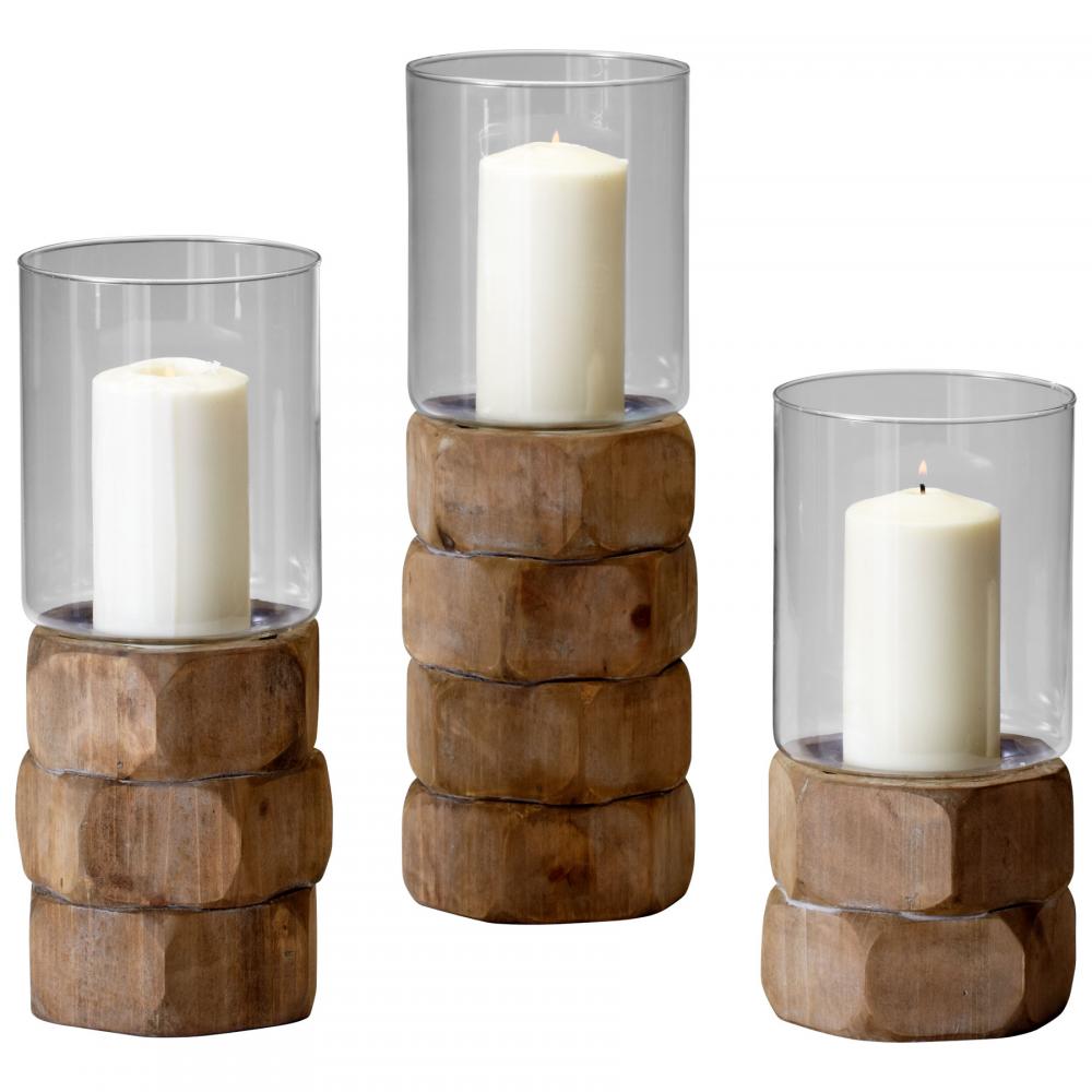Hex Nut Candleholder Natural Wood - Medium