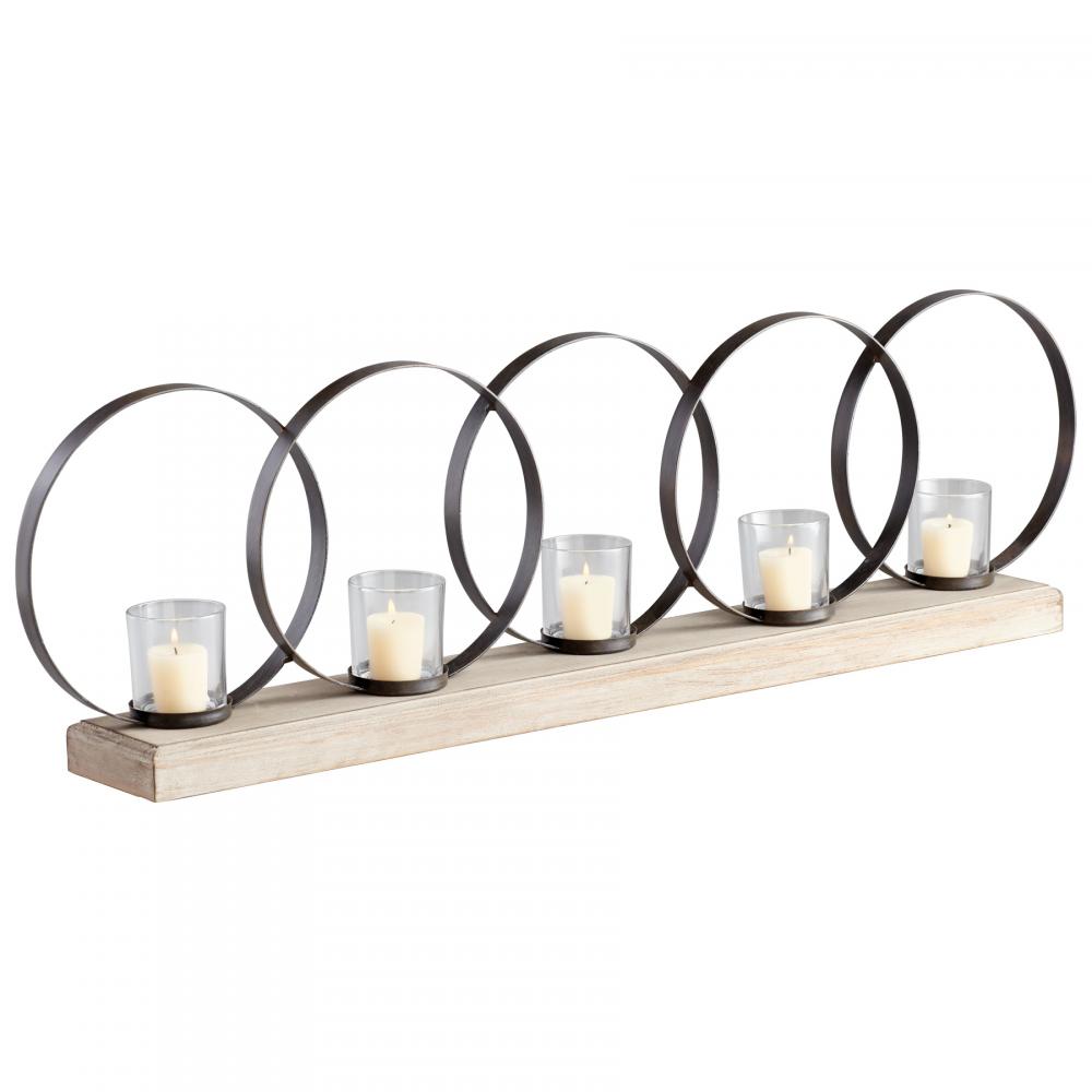 Ohhh Five Candle Candleholder Raw Iron And Natural Wood