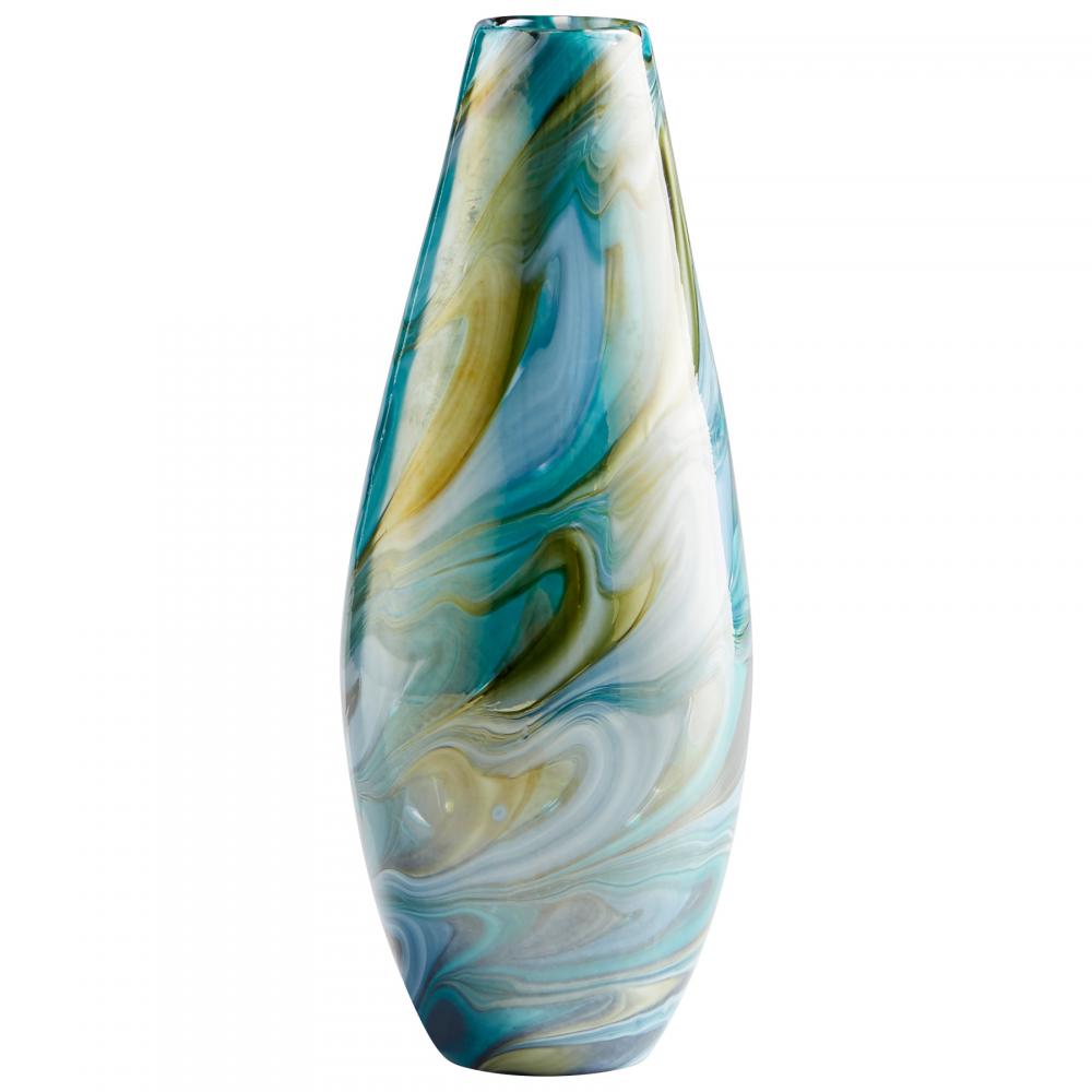 Chalcedony Vase Multi Colored Blue - Small