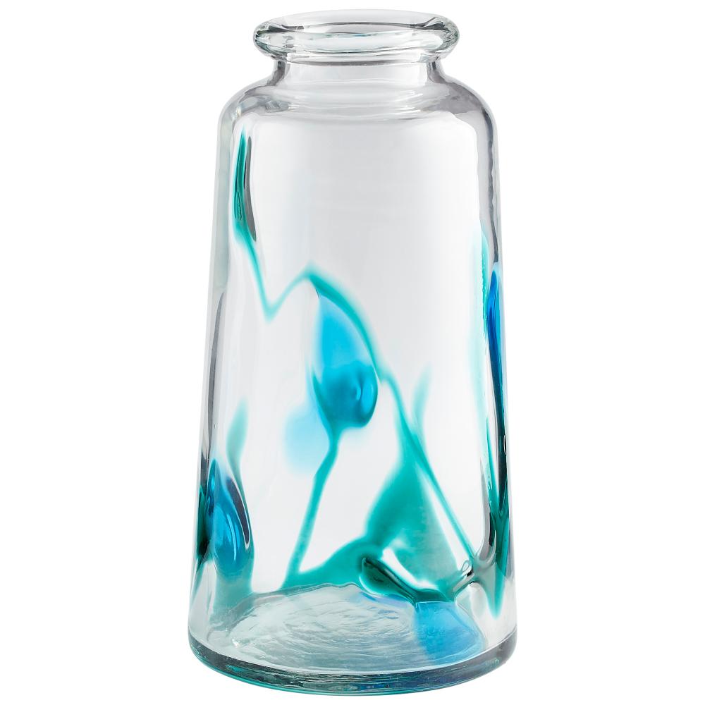 Tahoe Vase Blue & Clear - Large