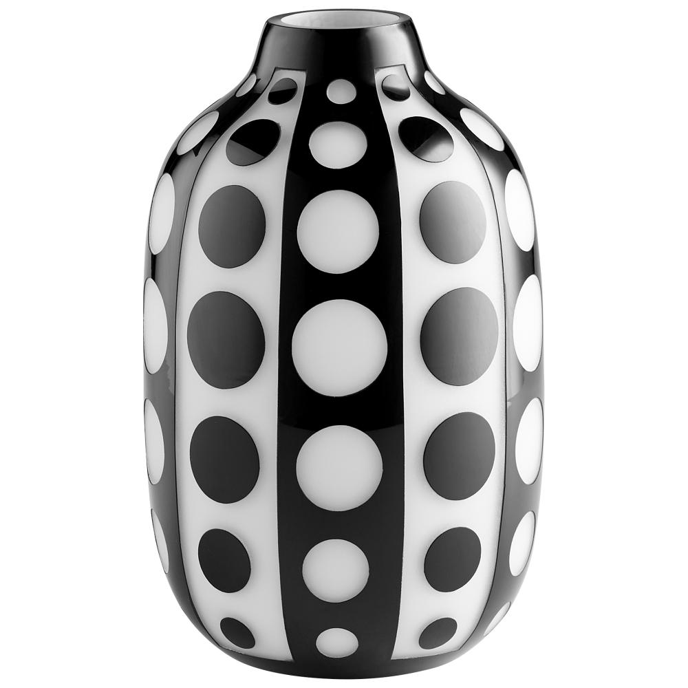Petroglyph Vase Black And White - Medium