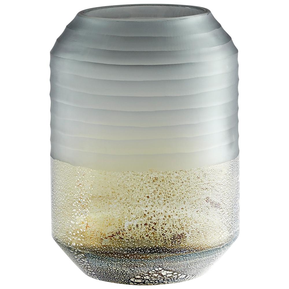 Alchemy Vase Grey And Guilded Silver - Medium