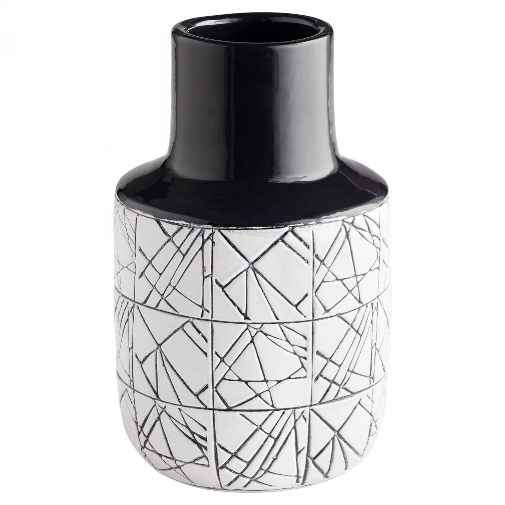 Dark Zenith Vase Blue And White - Medium