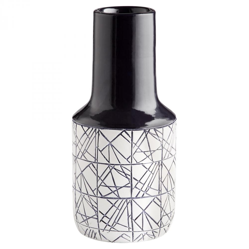 Dark Zenith Vase Blue And White - Large