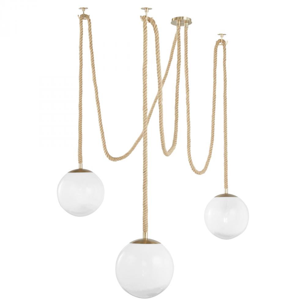 Rockport 3-Light Pendant Aged Brass Brown