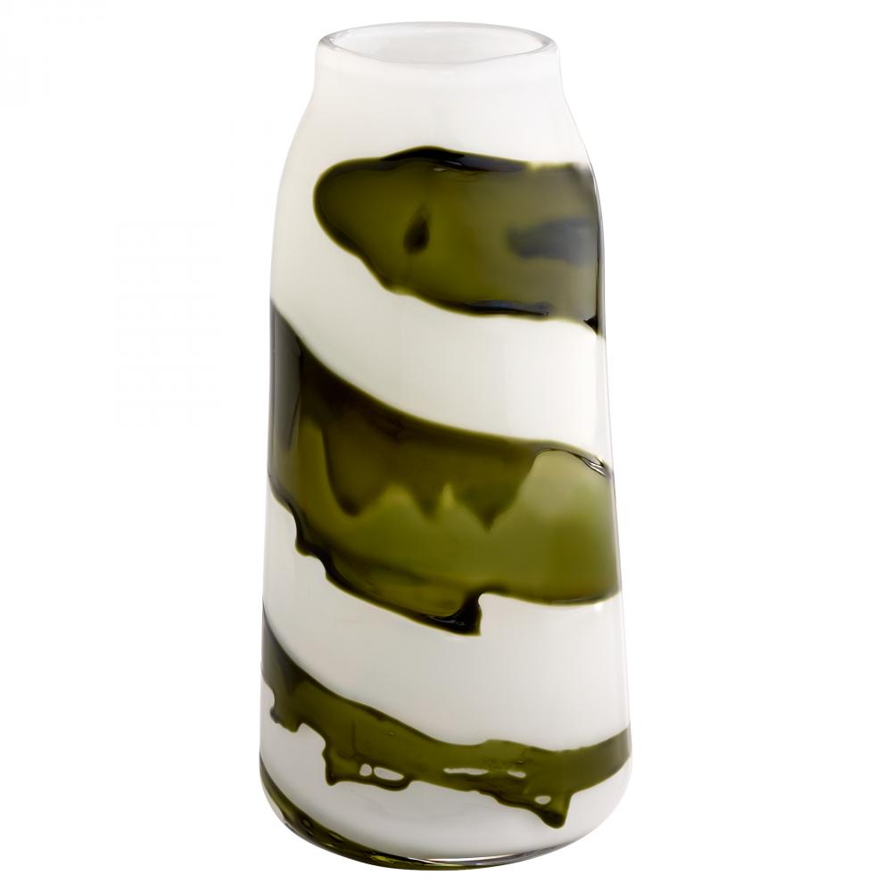 Denali Vase Iridescent White Green - Large
