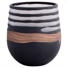 Cyan Designs 12097 - Midnight Road Vase Black Clear Copper - Medium