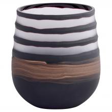 Cyan Designs 12098 - Midnight Road Vase Black Clear Copper - Small
