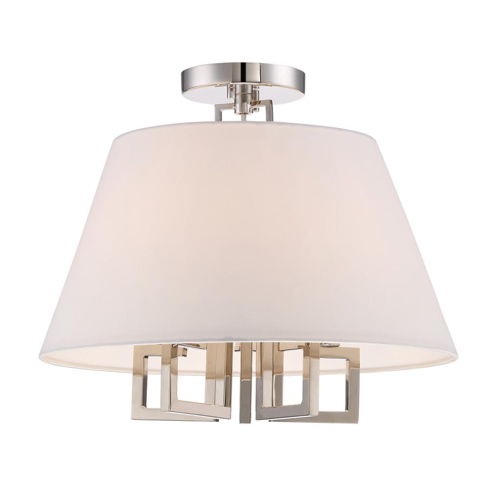 Libby Langdon for Crystorama Westwood 5 Light Polished Nickel Semi Flush Mount