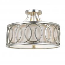 Crystorama 285-SA - Libby Langdon for Crystorama Graham 3 Light Antique Silver Semi Flush Mount