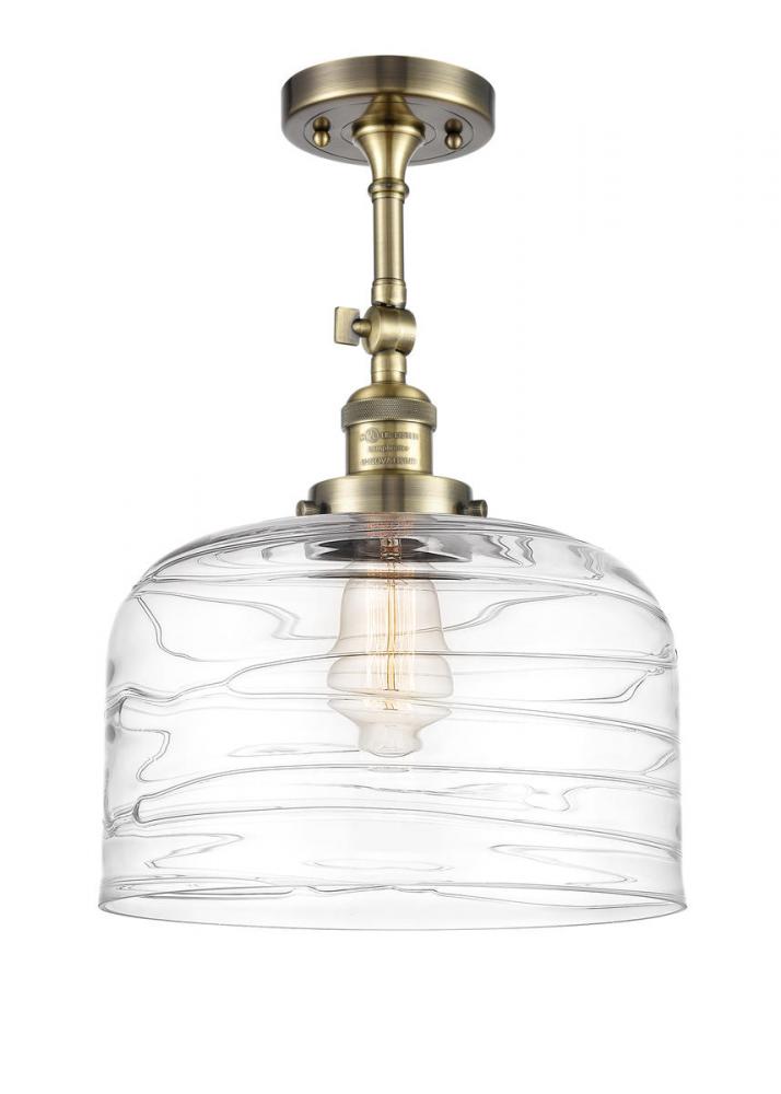 Bell - 1 Light - 12 inch - Antique Brass - Adjustable Semi-Flush Mount