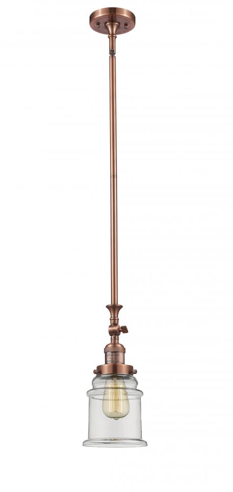 Canton - 1 Light - 6 inch - Antique Copper - Stem Hung - Adjustable Mini Pendant