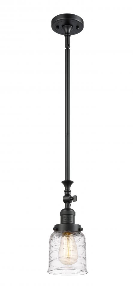 Bell - 1 Light - 5 inch - Matte Black - Stem Hung - Adjustable Mini Pendant