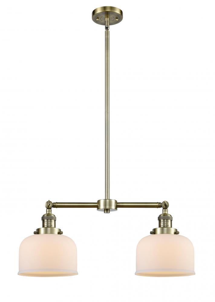 Bell - 2 Light - 21 inch - Antique Brass - Stem Hung - Adjustable Island Light