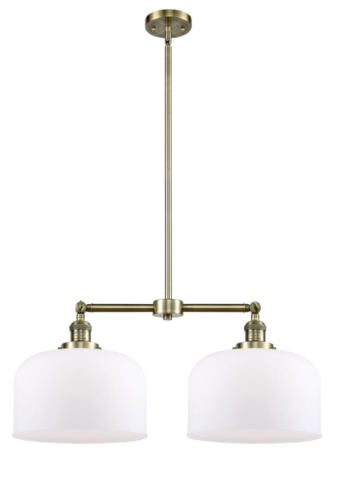 Bell - 2 Light - 21 inch - Antique Brass - Stem Hung - Adjustable Island Light