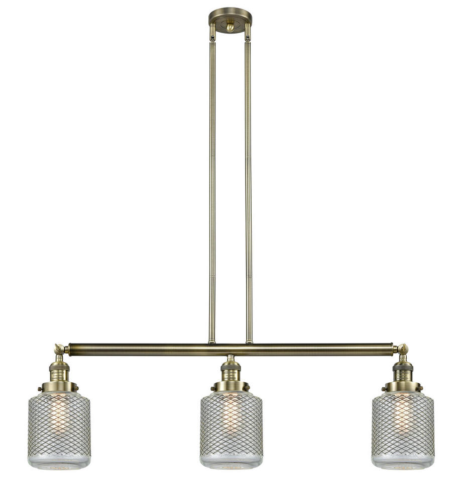 Stanton - 3 Light - 39 inch - Antique Brass - Stem Hung - Adjustable Island Light