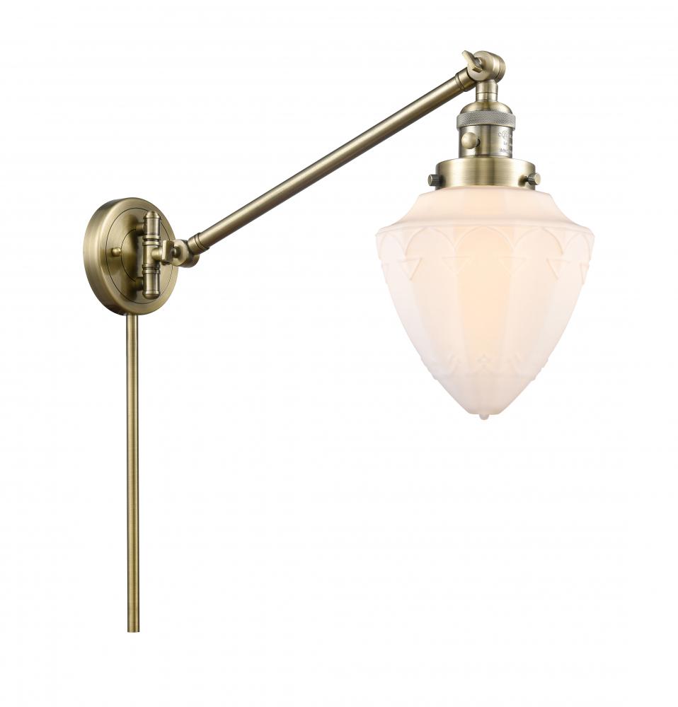 Bullet - 1 Light - 7 inch - Antique Brass -Adjustable Swing Arm