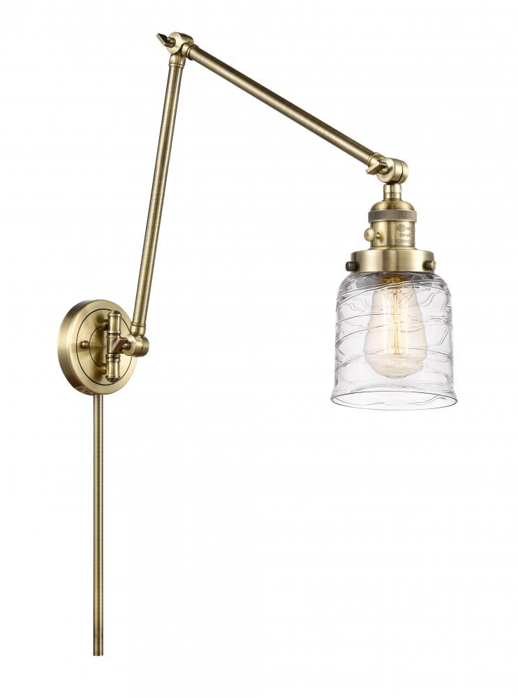 Bell - 1 Light - 8 inch - Antique Brass -Adjustable Swing Arm