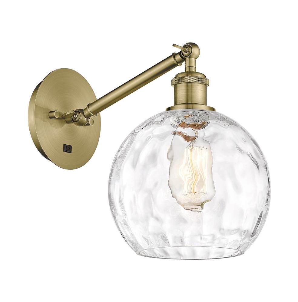 Athens Water Glass - 1 Light - 8 inch - Antique Brass - Adjustable Sconce