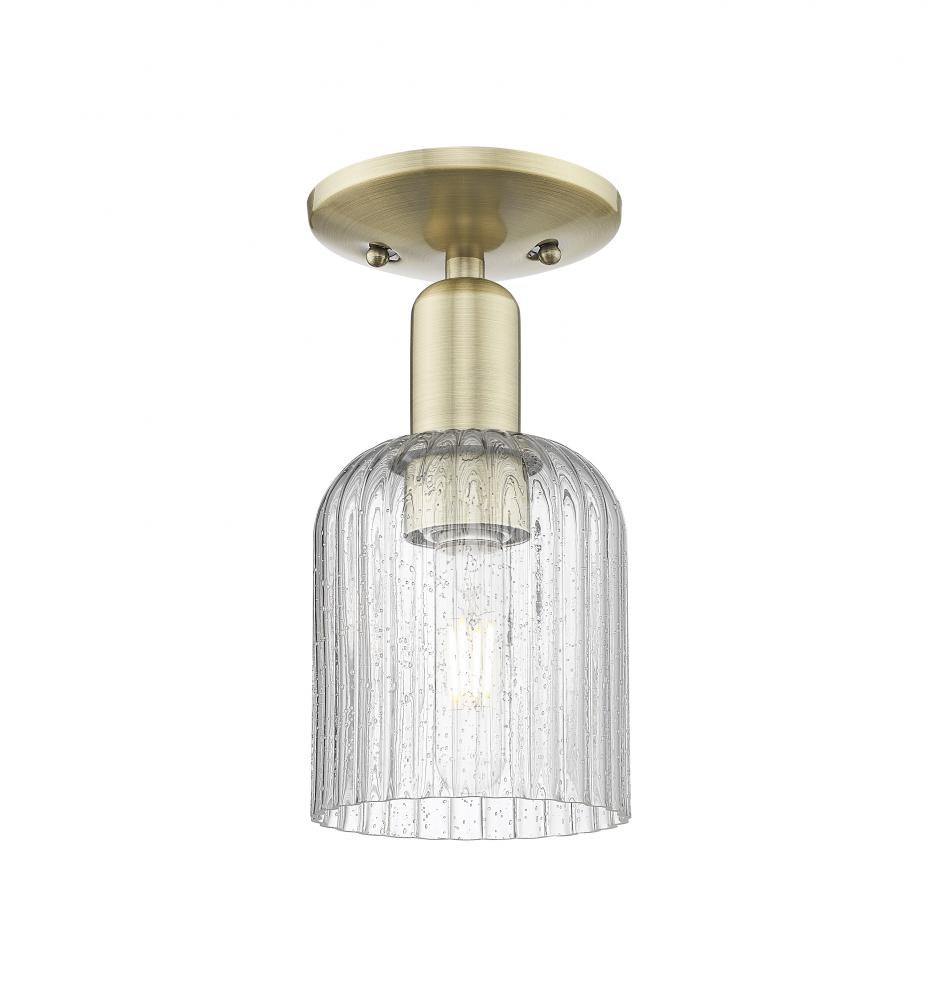 Bridal Veil - 1 Light - 6 inch - Antique Brass - Semi-Flush Mount