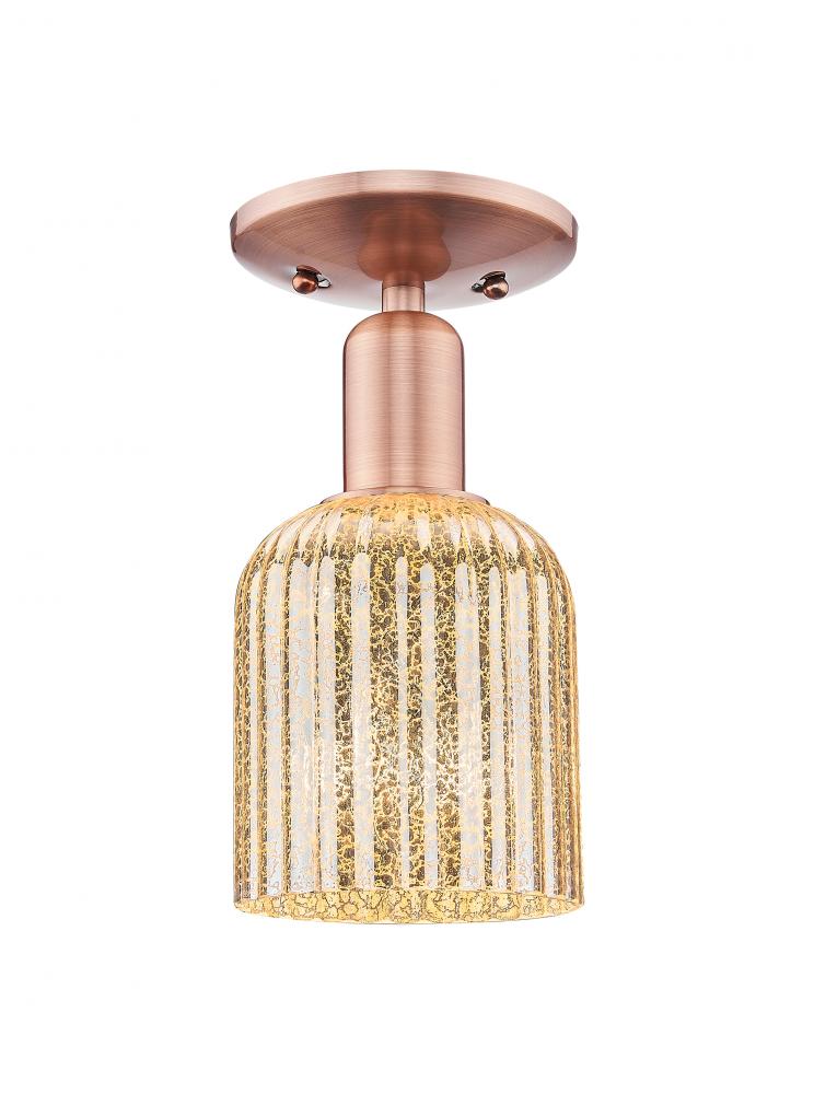 Bridal Veil - 1 Light - 6 inch - Antique Copper - Semi-Flush Mount