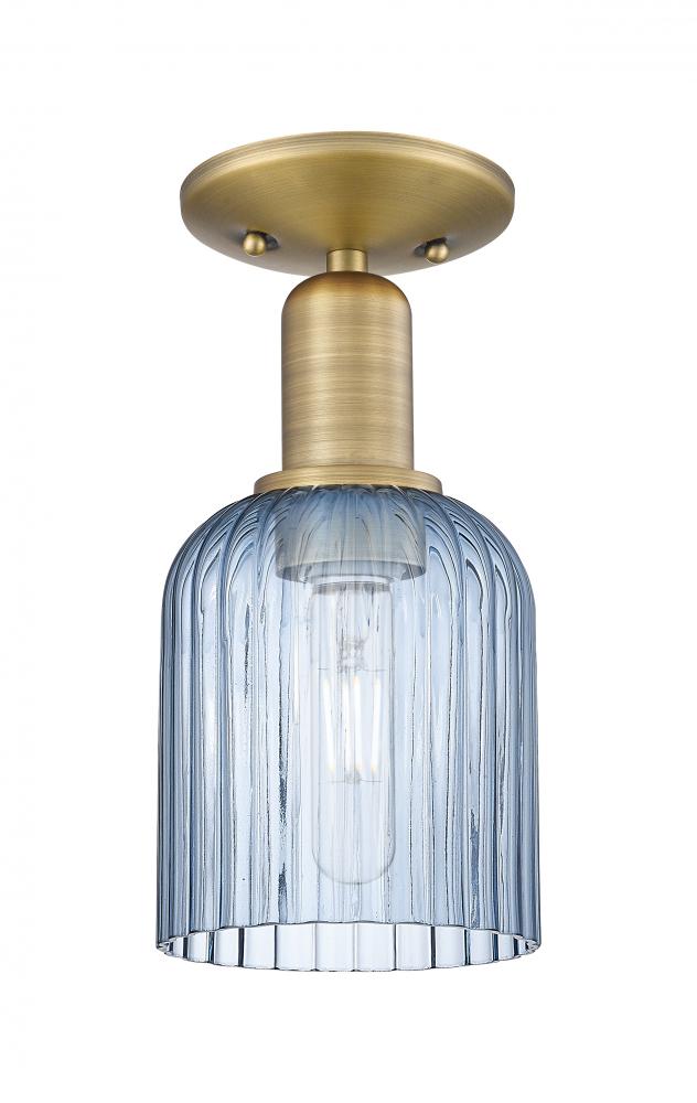 Bridal Veil - 1 Light - 6 inch - Brushed Brass - Semi-Flush Mount