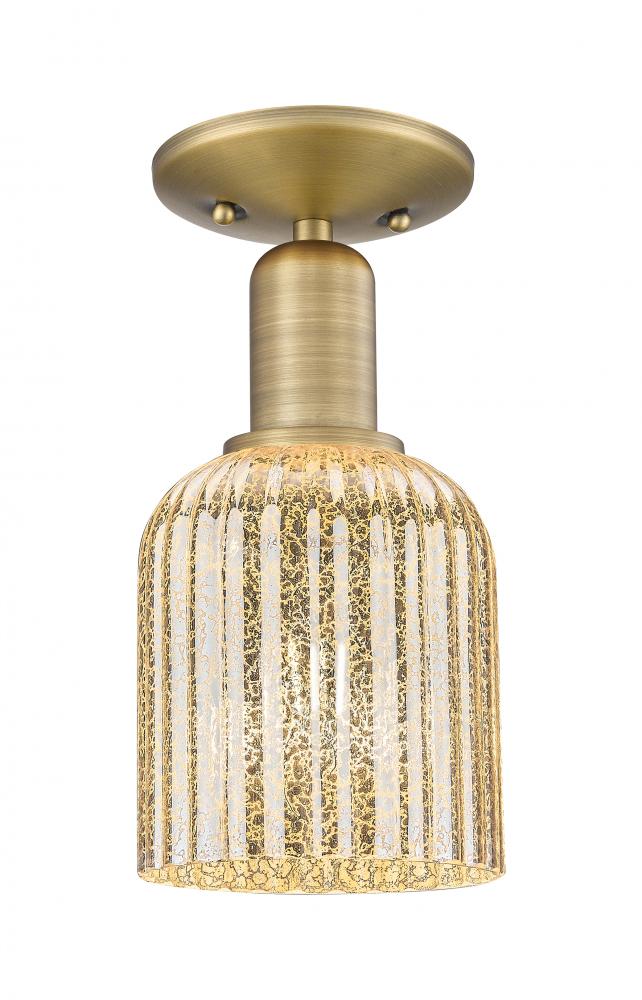 Bridal Veil - 1 Light - 6 inch - Brushed Brass - Semi-Flush Mount