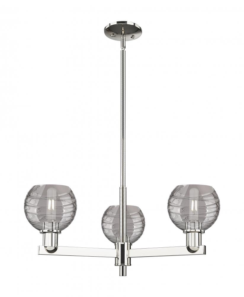 Athens Deco Swirl - 3 Light - 18 inch - Polished Nickel - Flush Mount