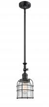 Innovations Lighting 206-BK-G54-CE - Bell Cage - 1 Light - 6 inch - Matte Black - Stem Hung - Adjustable Mini Pendant