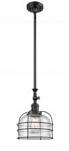 Innovations Lighting 206-BK-G74-CE - Bell Cage - 1 Light - 9 inch - Matte Black - Stem Hung - Adjustable Mini Pendant