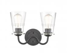 Innovations Lighting 421-2W-BK-CL - Scarlett - 2 Light - 14 inch - Matte Black - Bath Vanity Light