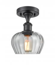 Innovations Lighting 516-1C-BK-G92-LED - Fenton - 1 Light - 7 inch - Matte Black - Semi-Flush Mount