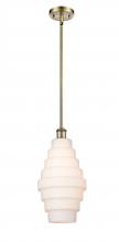 Innovations Lighting 516-1S-AB-G671-8-LED - Cascade - 1 Light - 8 inch - Antique Brass - Mini Pendant