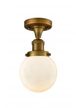 Innovations Lighting 517-1CH-BB-G201-6 - Beacon - 1 Light - 6 inch - Brushed Brass - Semi-Flush Mount