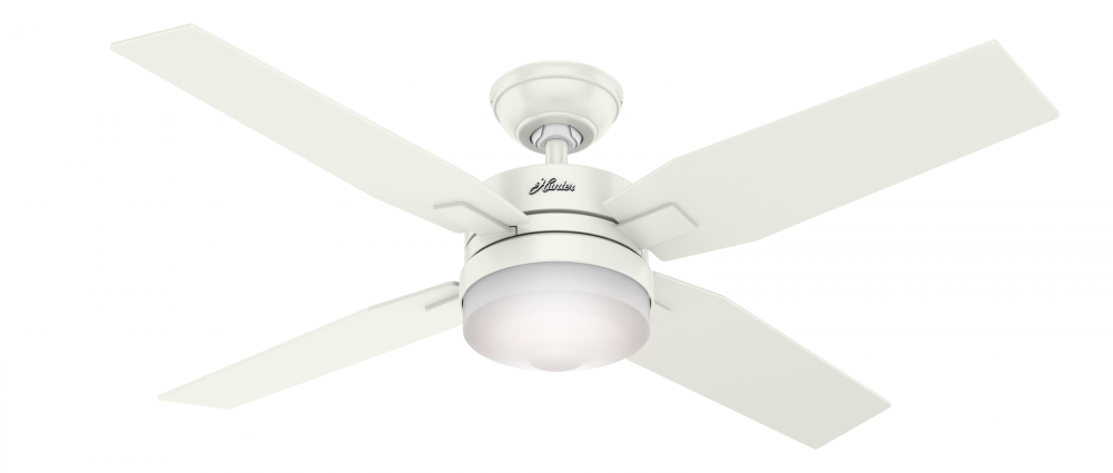 Hunter 50 inch Mercado Fresh White Ceiling Fan with LED Light Kit and Handheld Remote