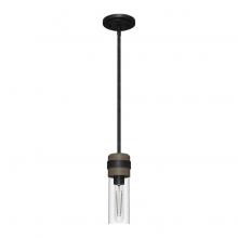 Hunter 19484 - Hunter River Mill Rustic Iron and French Oak with Seeded Glass 1 Light Pendant Ceiling Light Fixture