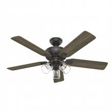 Hunter 52345 - Hunter 52 inch Rosner Noble Bronze Ceiling Fan with LED Light Kit and Pull Chain