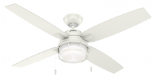 Hunter 59240 - Hunter 52 inch Ocala Fresh White Damp Rated Ceiling Fan with LED Light Kit and Pull Chain