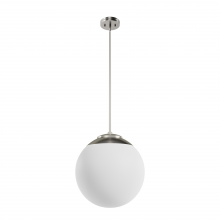 Hunter 19851 - Hunter Hepburn Brushed Nickel with Cased White Glass 3 Light Pendant Ceiling Light Fixture