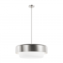 Hunter 19276 - Hunter Station Brushed Nickel with Frosted Cased White Glass 4 Light Pendant Ceiling Light Fixture