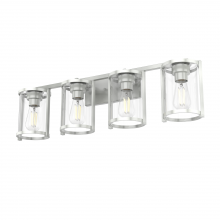 Hunter 48010 - Hunter Astwood Brushed Nickel with Clear Glass 4 Light Bathroom Vanity Wall Light Fixture