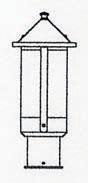 Arroyo Craftsman BP-6LCS-BK - 6" berkeley long body post mount