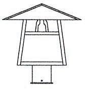 Arroyo Craftsman CP-12HCR-P - 12" carmel post mount with hillcrest overlay