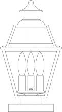 Arroyo Craftsman INC-8GRCS-VP - 8" inverness column mount with glass roof